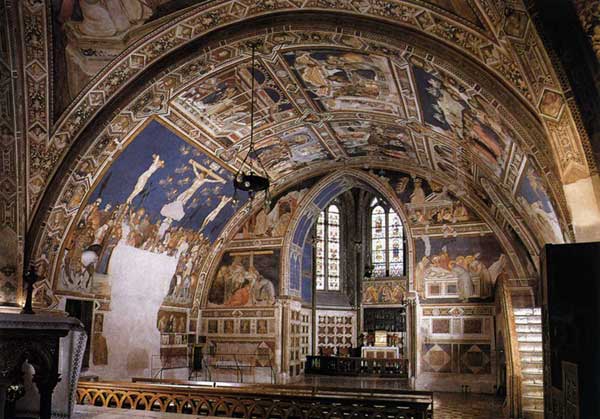 Pietro Lorenzetti : Vue sur le transept sud. Vers 1320. Fresque, Assise, église inférieure Saint François