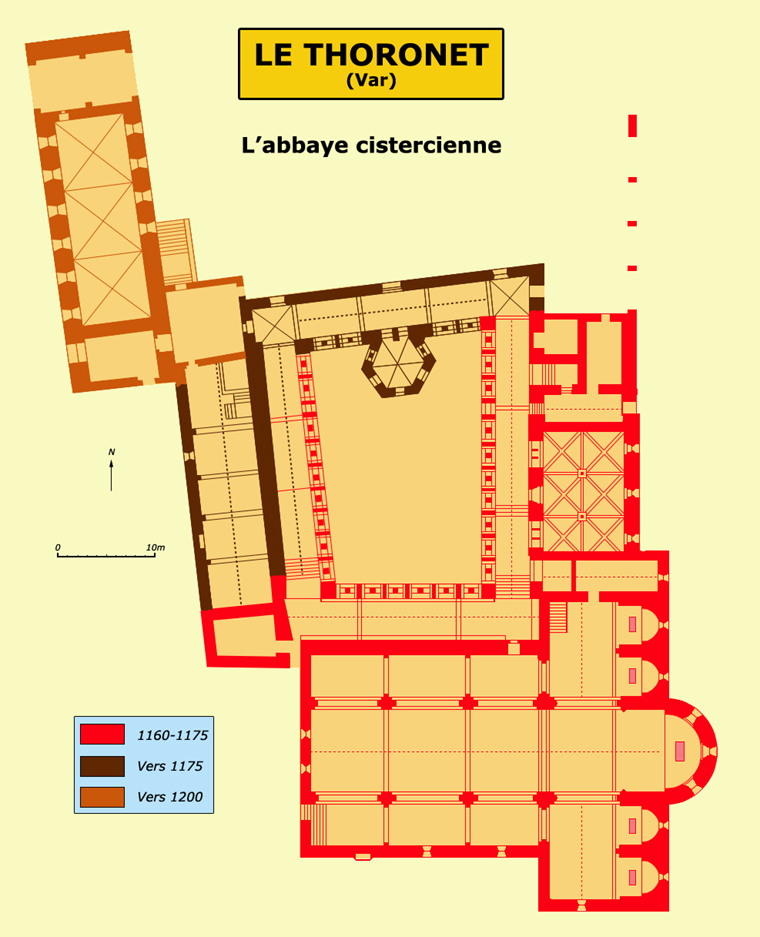 Plan de l’abbaye cistercienne du Thoronet dans le Var