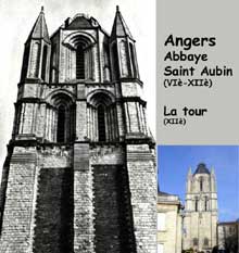 Angers : tour de l’ancienne abbaye de Saint Aubin, XIIè