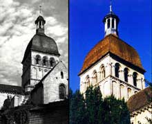 Beaune : la collégiale Notre Dame est construite au XIIè sur les plans de Cluny. La tour de croisée