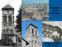 Eymoutiers (Haute Vienne) : la collégiale saint Etienne et son clocher roman