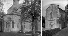 Marnans (Isère) : église saint Pierre. Chevet et façade occidentale