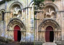 Melle (Deux Sèvres) : l’église saint Hilaire. Le portail nord