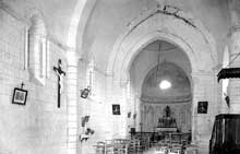 Plassac (Charente) : église saint Cybard. Nef et chœur