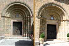 Serralongue (Pyrénées Orientales) : l’église sainte Marie : le portail latéral