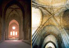 La Roque d’Anthéron (Bouches du Rhône) : abbaye de Silvacane, l’église abbatiale : la nef et la croisée