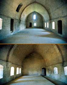 La Roque d’Anthéron (Bouches du Rhône) : abbaye de Silvacane : le dortoir des moines