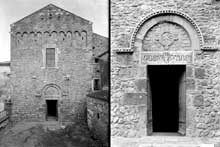 Saint André de Sorède (Pyrénées Orientales) : façade occidentale et portail de l’église