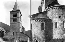 Saint Aventin (Haute Garonne) : façade occidentale et chevet de l’église