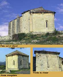 Vaison la Romaine (Vaucluse) : la chapelle saint Quenin : Chevet et abside romanes