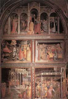 Giovanni da Milano : Scènes de la vie de la vierge. 1365. Fresque. Florence, Santa Croce, chapelle Rinuccini