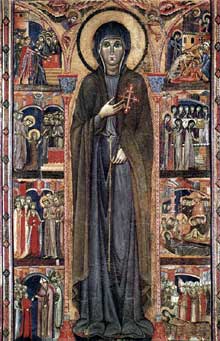 Retable de sainte Claire. 1280s. Tempera sur panneau de bois, 273 x 165 cm. Assise, monastère sainte Claire