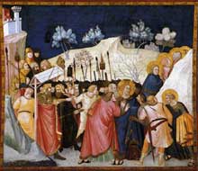 Pietro Lorenzetti : L’arrestation du Christ. Vers 1320. Fresque. Assise, église inférieure saint François, transept sud
