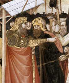 Pietro Lorenzetti : L’arrestation du Christ, détail. Vers 1320. Fresque. Assise, église inférieure saint François, transept sud