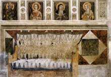 Pietro Lorenzetti : Décor architectural. Vers 1320. Fresque. Assise, église inférieure saint François, transept sud