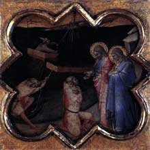 Luca di Tomme : Scènes de la vie de saint Thomas. 1362. Tempera sur panneau de bois, 32 x 32 cm. Edimbourg, National Gallery of Scotland