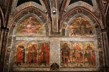 Taddeo di Bartolo : Allegories et figures de l’histoire romaine. 1413-1414. Fresque, 270 x 320 cm. (chaque lunette). Sienne, Palazzo Publico