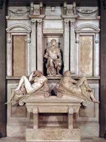 Tombe de Jules de Médicis.  1526-1533. Marbre, 630 x 420 cm. Nouvelle Sacristie, San Lorenzo, Florence