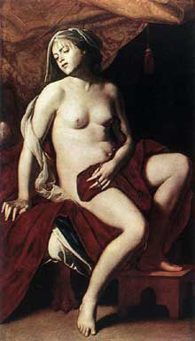 Massimo Stanzione : Cléopâtre. 1630. Huile sur toile, 169 x 99,5cm. Saint-Pétersbourg, musée de l’Hermitage