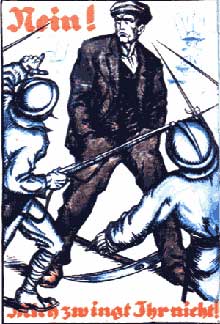 Affiche du « Ruhrkampf », la résistance passive à l’occupation de la Ruhr par la France, la Belgique et la Grande Bretagne