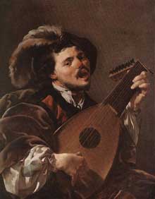 Hendrick ter Brugghen : le joueur de luth. 1624 Huile sur toile, 100,5 x 78,7 cm. Londres, National Gallery